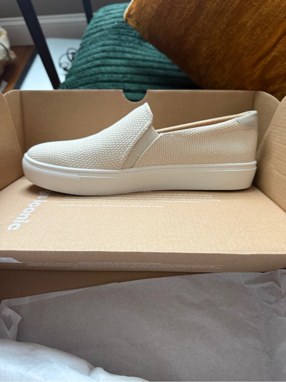 Dr. Scholl's Women's Beige Slip-On Platform Sneakers